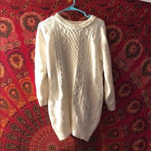 white sweater dress